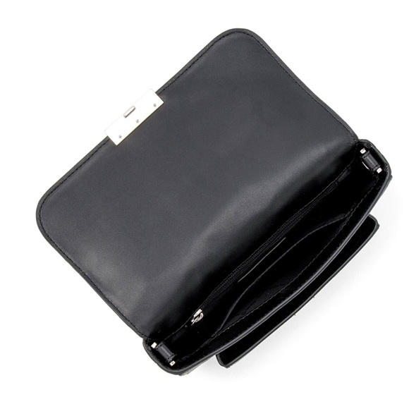 Michael Kors Sloan Editor Medium Flap Messenger Crossbody MK Logo Black White - Picture 3 of 6